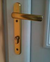 Euro Cylinder, found on UPVC and some wooden doors, locks when the handle is lifted